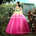 Top quality 100% beaded modern evening dress gown peach pink evening gown quinceanera dresses ball gown